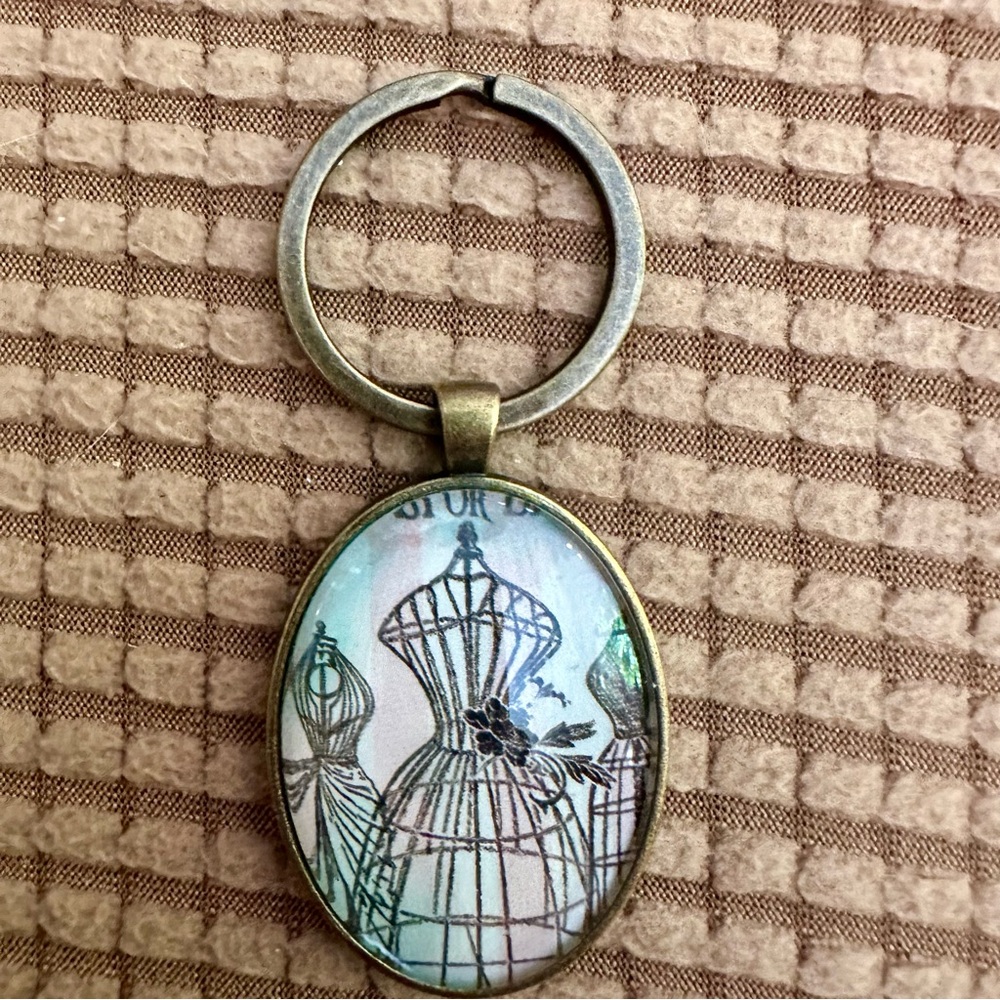 Handmade Dress Form Keychain Pendant Necklace